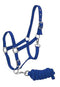 Showman Full Size Adjustable Nylon Halter With 7' Lead