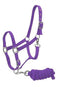 Showman Full Size Adjustable Nylon Halter With 7' Lead