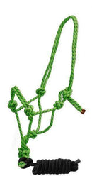 Showman Horse Size Braided Nylon Cowboy Knot Rope Halter With Removable 7.5' Lead