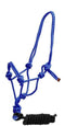 Showman Horse Size Braided Nylon Cowboy Knot Rope Halter With Removable 7.5' Lead