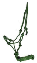 Showman Horse Size Nylon Cowboy Knot Rope Halter with Removable Lead