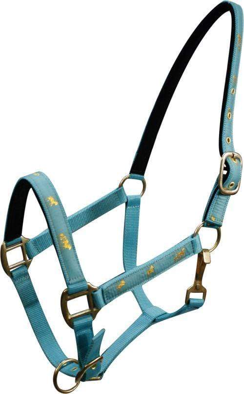 Showman Horse Size Nylon Halter With "Running Horse" Overlay