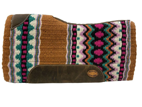 Showman Klassy Cowgirl 28" x 30" Rust, Pink and Teal Colored Memory Felt Bottom Saddle Pad