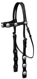 Showman Leather Headstall With Silver Conchos