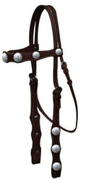 Showman Leather Headstall With Silver Conchos