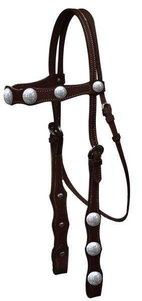 Showman Leather Headstall With Silver Conchos
