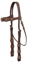 Showman Leather Headstall With Steer Head Conchos