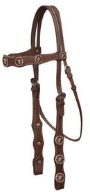Showman Leather Headstall With Steer Head Conchos