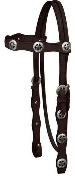 Showman Leather Headstall With Texas Star Conchos