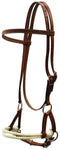 Showman Leather Side Pull With Double Rope Nose