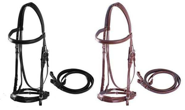 Showman Nylon Coated Synthetic English Headstall and Reins