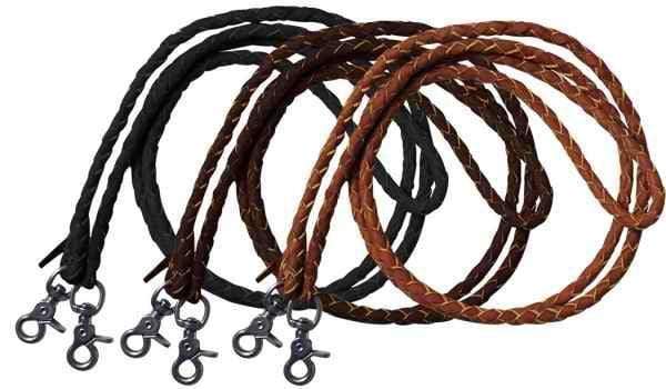 Showman One Piece Leather Braided Roping Reins