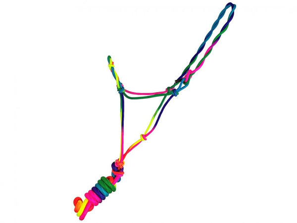 Showman Pony Bright Color Cowboy Knot Halter with Matching Removeable Lead