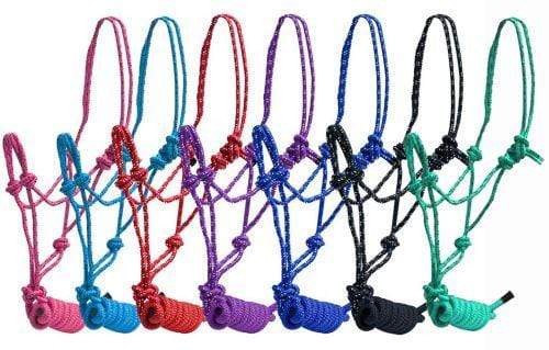 Showman PONY Size Braided Nylon Cowboy Knot Rope Halter