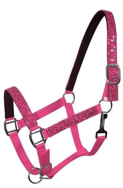 Showman Pony Size Nylon Halter With Glitter Overlay