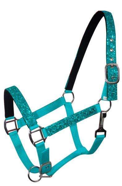 Showman Pony Size Nylon Halter With Glitter Overlay