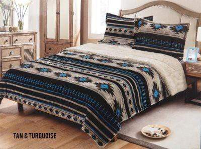 Showman Queen Size 3 Pc Borrego Comforter Set With Southwest Design