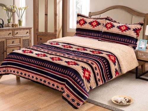 Showman Queen Size 3 Pc Borrego Comforter Set With Southwest Design