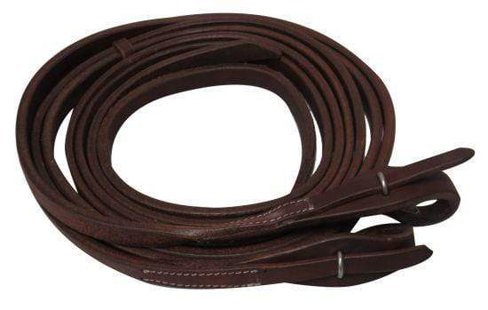 Showman Showman 1/2" x 8' Oiled Harness Leather Split Reins With Quick Change Bit Loops