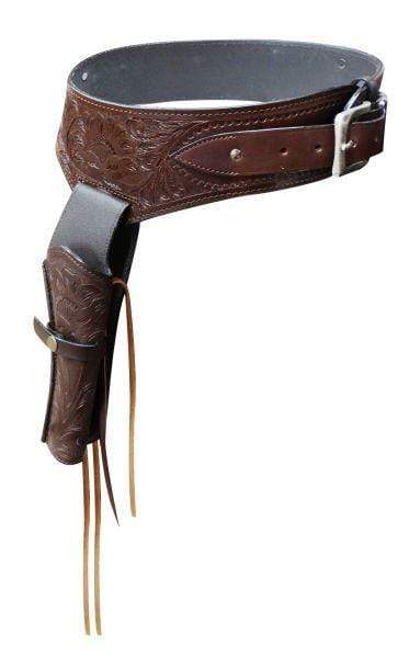 Showman Showman 22 Caliber Dark Oil Tooled Leather Western Gun Holster And Belt