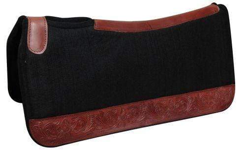 Showman Showman 32" x 31" Contoured Felt Pad With Floral Tooled Wear Leathers