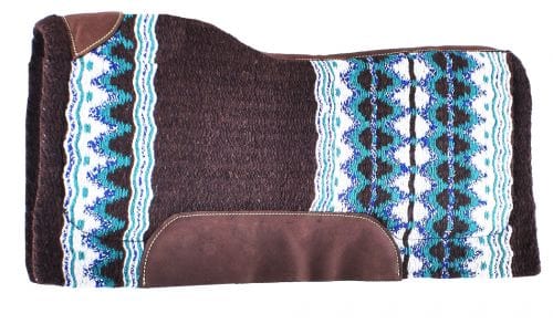 Showman Showman 34" x 36" Brown and Teal Memory Felt Bottom Saddle Pad