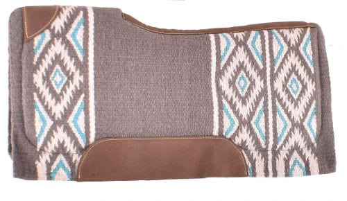 Showman Showman 34" x 36" Gray and Turquoise Memory Felt Bottom Saddle Pad