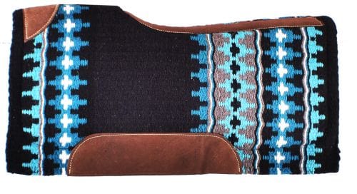 Showman Showman 34" x 36" x 3/4" Black and Turquoise Memory Felt Bottom Saddle Pad