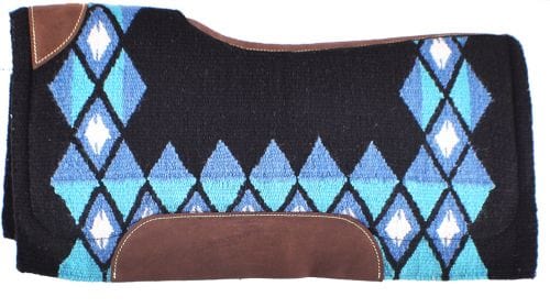 Showman Showman 34" x 36" x 3/4" Black, Blue, and Teal Memory Felt Bottom Saddle Pad