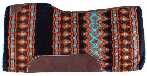 Showman Showman 34" x 36" x 3/4" Turquoise, Orange and Black Memory Felt Bottom Saddle Pad