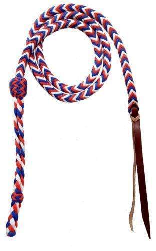Showman Showman 4.5' Red, White, and Blue Braided Nylon Over and Under Whip