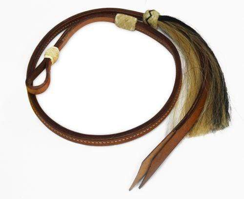 Showman Showman 4' Leather Over and Under Whip With Horse Hair Tassel