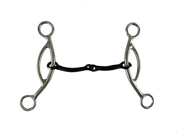 Showman Showman 5" Stainless Steel Sweet Iron Broken Mouth with Sliding Gag and 6" Cheek