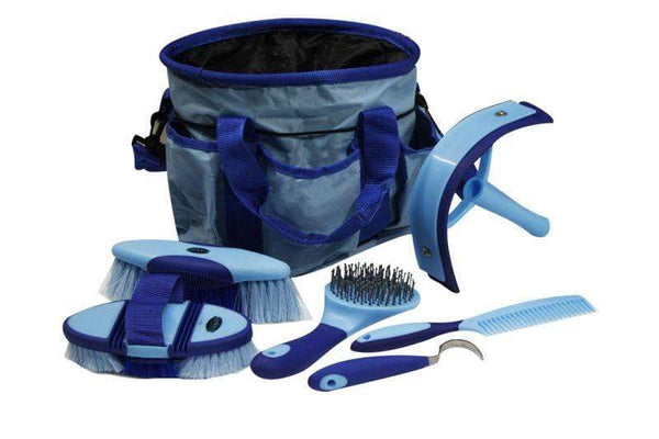 Showman Showman 6 Piece Soft Grip Grooming Kit With Nylon Carrying Bag