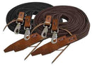 Showman Showman 8' Flat Braided Nylon Reins With Leather Poppers
