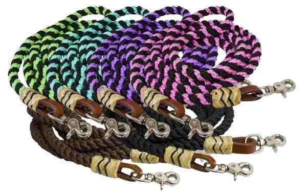 Showman Showman 8' Rolled Braided Barrel Reins
