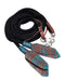 Showman Showman 8' Round Braided Nylon Split Reins With Teal Painted Feather Popper