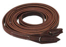 Showman Showman 8ft x 3/4" Oiled Harness Leather Split Reins With Quick Change Bit Loops