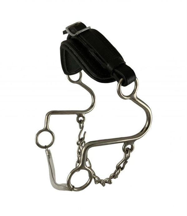 Showman Showman Adjustable Leather Nose Stainless Steel Hackamore