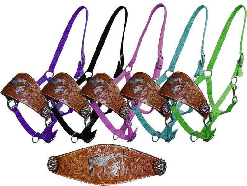 Showman Showman Adjustable Nose Nylon Bronc Halter With Praying Cowboy