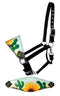 Showman Showman Adjustable Nylon Bronc Halter with Hand Painted Sunflower and Cactus Nose Band