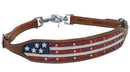 Showman Showman American Flag Wither Strap With Crystal Rhinstone Studs