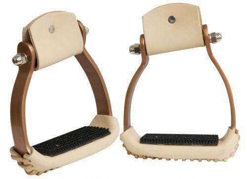 Showman Showman Angled Copper Colored Aluminum Stirrups