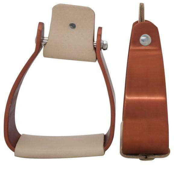 Showman Showman Angled Off Set Copper Colored Aluminum Stirrups