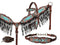 Showman Showman Antique Inspired Print Overlay Headstall Set with Wither Strap