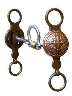 Showman Showman Antiqued Floral Cross Concho Bit