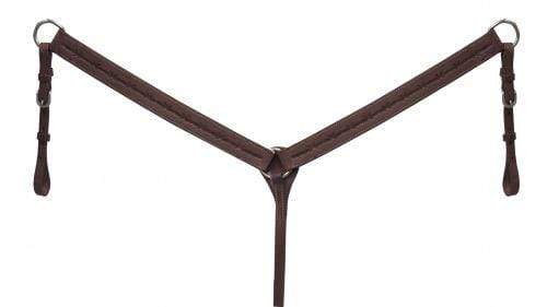 Showman Showman Argentina Cow Leather Breast Collar With Barbed Wire Tooled Design