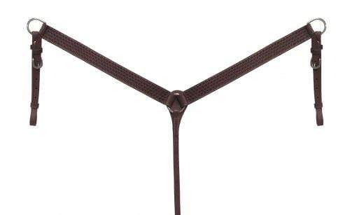 Showman Showman Argentina Cow Leather Breast Collar With Basket Tooled Design