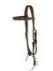 Showman Showman Argentina Cow Leather Browband Headstall with Colored Lacing and Quick Tie Ends