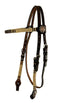 Showman Showman Argentina Cow Leather Browband Headstall with Rawhide Accents